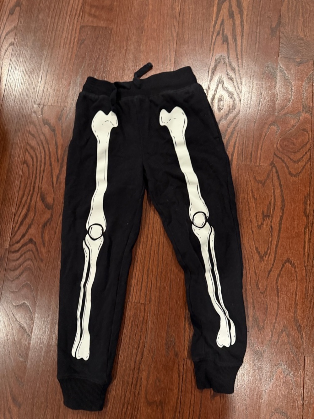 The Children's Place Black Joggers with White Bone Print
